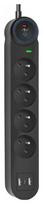 Prailgintuvas 4 lizdai + 2 x USB A + USB C Art FU815 3 m juodas