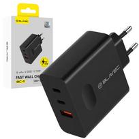 Blavec sieninis įkroviklis BC-11 GaN - USB + 2xType C - QC PD 65W 3A (TCBC11G-U2CB653A) juodas