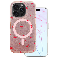 Cherry Mag dėklas skirtas iPhone 14 Pro 6,1" su blizgučiais