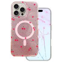 Cherry Mag dėklas skirtas iPhone 16 Pro Max 6,9" su blizgučiais