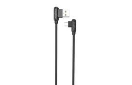 Laidas MX CORNER greito įkrovimo Micro USB 2.4A/1M/ juodas kampinis