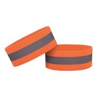 Atšvaitinė rankos juosta su Velcro užsegimu dviračiui ir bėgimui, 4 cm - oranžinė