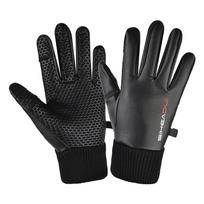 Vyriškos pašiltintos neslystančios pirštinės telefonui - juoda