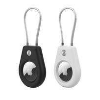 Apple AirTag dėklas su plieniniu troseliu - juoda + balta (2 vnt.)