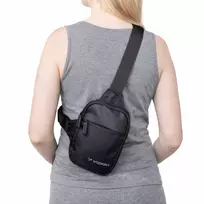 Wozinsky WMS-W1 vandeniui atspari unisex mini rankinė per petį telefonui su dviem skyriais - juoda