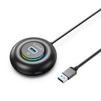 Orico YXR4-U3 RGB USB šakotuvas 4 prievadų USB-A 3.0 su garso/mikrofono jungtimi 0.3m - juoda
