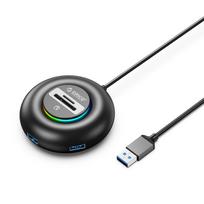 Orico YXR4 RGB USB šakotuvas 4 prievadų USB-A 3.0 su SD ir microSD skaitytuvu 1.8m - juoda