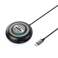 Orico YXR5-C3 RGB USB šakotuvas 4 prievadų USB-A 3.0 su SD ir microSD skaitytuvu 1.8m - juoda