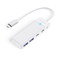 Orico PAPW2AC-C3 USB šakotuvas 4 prievadų 2x USB-A 3.0 1x USB-C 3.0 su USB-C PD 100W įkrovimu 0.15m - balta