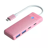 Orico PAPW2AC-C3-C3 USB šakotuvas 4 prievadų 2x USB-A 3.0 1x USB-C 3.0 su USB-C PD 100W įkrovimu 0.15m - rožinė