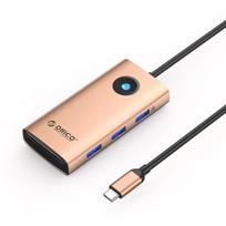Orico PW11 6-in-1 USB-C prijungimo stotelė 3x USB-A 3.0 1x USB-C PD 100W 1x HDMI 4K 30Hz 1x RJ45 2.5G Ethernet - rožinio aukso