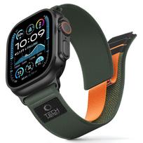 Tech-Protect Nylon Elite dirželis Apple Watch 44/45/46/49 mm - žalia/oranžinė
