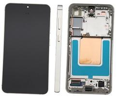Ekranas Samsung S921 S24 su lietimui jautriu stikliuku ir rėmeliu Marble Grey originalus (assembled service pack)