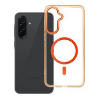 Dėklas Samsung A36 Frame Clear Hybrid Mag Cover suderinamas su MagSafe hermes oranžinis
