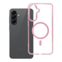 Dėklas Samsung A56 Frame Clear Hybrid Mag Cover suderinamas su MagSafe pudrinė rožinė