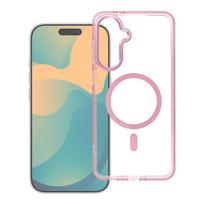 Dėklas Samsung A27 Frame Clear Hybrid Mag Cover, suderinamas su MagSafe, pudros rožinis