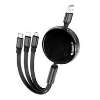 Laidas 3in1 USB A į Lightnig / Micro USB / USB C Hoco 2A 1 m X78 juodas