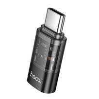Adapteris USB C į Lightning Hoco UA36D skaidriai juodas