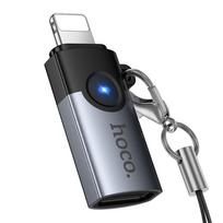 Adapteris OTG Lightning į USB C Hoco 2A UA46A pilkas