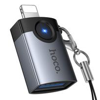 Adapteris OTG Lightning į USB A Hoco UA46 Victory pilkas