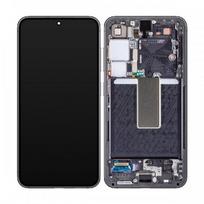 Ekranas skirtas Samsung S911 S23 su rėmeliu / Phantom Black (Graphite) / HQ