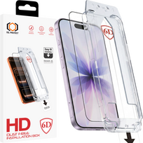 Tel Protect Dust-Free Easy Fit Full Glue 6D grūdintas stiklas skirtas Iphone 16 Pro/17 juodas