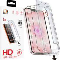Tel Protect Dust-Free Easy Fit Full Glue 6D grūdintas stiklas skirtas Iphone 13/13 Pro/16E/17E juodas - 2 vnt.