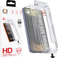 Tel Protect Dust-Free Easy Fit Full Glue 6D grūdintas stiklas skirtas Samsung Galaxy S25 Ultra juodas (su piršto atspaudo atrakinimu) - 2 vnt.