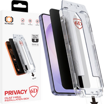 Tel Protect Dust-Free Easy Fit Privacy Full Glue 6D grūdintas stiklas skirtas Samsung Galaxy S26 Ultra juodas (su piršto atspaudo atrakinimu)