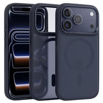 Liavec Cloudy dėklas su metaliniu kameros rėmeliu, skirtas Iphone 17 Pro Max tamsiai mėlynas (kameros valdymo mygtukas)