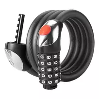 Rockbros RKS531 dviračio spyna su 5 skaitmenų kodu, plieniniu lynu, 180 cm, su LED apšvietimu - juoda