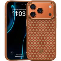Benks Magnetic Armor Pro Armor Grid Kevlar dėklas su metaliniu rėmeliu 600D (C.K.FL.AP.GD.F070), skirtas Iphone 17 Pro Max, oranžinis