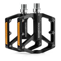 Rockbros K371 aliumininiai dviračio pedalai su atšvaitais ir sandariais guoliais – juodi