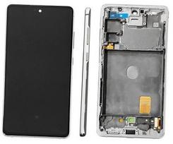 Ekranas Samsung G780/G781 S20 FE su lietimui jautriu stikliuku ir rėmeliu Cloud White originalus (assembled service pack)