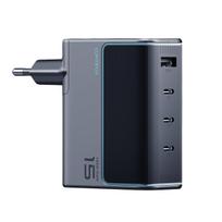 Cuktech AD1404UEU maitinimo adapteris 140 W GaN, su 3 USB-C ir USB-A jungtimis bei USB-C laidu – pilkas