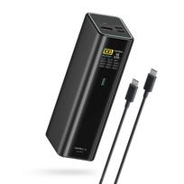 Cuktech PB200U išorinė baterija 20 000 mAh, 210 W, su 2 USB-C ir USB-A jungtimis, TFT ekranu ir 240 W USB-C laidu – juoda