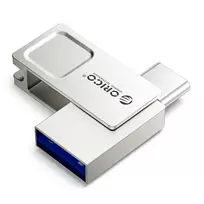 Orico U301 USB atmintinė, 128GB, USB-A/USB-C, USB 3.2 Gen 1, sidabro spalvos