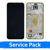 Samsung Galaxy A35 5G (A356) ekranas su rėmeliu ir akumuliatoriumi, Lemon spalvos (Service Pack)