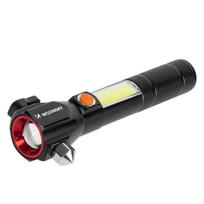 Wozinsky WLR-31 žibintuvėlis 5 W, 500 lm, CREE, „3 viename“, su stiklo daužikliu ir saugos diržo pjovikliu – juodas