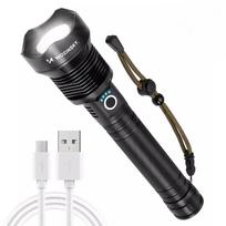 Wozinsky WLT-20W taktinis žibintuvėlis, 20 W, 2000 lm, CREE, IP65, su reguliuojamu šviesos spinduliu – juodas