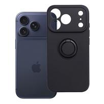 Silikoninis „Ring“ dėklas, skirtas „iPhone 17 Pro / 18 Pro“ – juodas