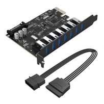 Orico PVU3 PCIe išplėtimo plokštė su 7 USB 3.0 jungtimis, skirta staliniams kompiuteriams – juoda