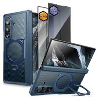 „Supcase UB Aero MagSafe“ 2 dalių dėklo ir privatumo apsauginio stiklo rinkinys, skirtas „Samsung Galaxy Z Fold 8 Ultra“ – tamsiai mėlynas
