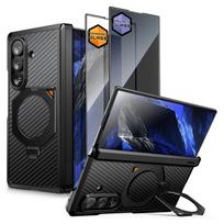 „Supcase UB Aero MagSafe“ 2 dalių dėklo ir privatumo apsauginio stiklo rinkinys, skirtas „Samsung Galaxy Z Fold 8 Ultra“ – juodas