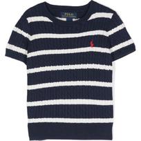 Polo Ralph Lauren FW23 Striped Logo Long Sleeve Crew Neck Knit Sweater Kids sweater Navy-Blue 313925442-002 S