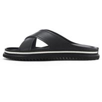 Fashion Men's Genuine Leather House Sandals Man Flat Sandal Fishing Slippers Man Summer Sale Genuine Mens Home Slipper Flip Flop Slides 39 juoda