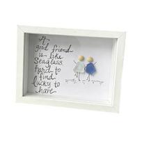 Sea Glass Poem Picture Frame Good Friend Is Lucky to Have Like Seaglass Handmade Sea Glass Wall Art Frame Decor Friendship Gift for Best Friends