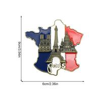 France Map Refrigerator Sticker Europe Tourist Souvenir 3D Resin Fridge Magnet Stickers Paris Souvenirs Innovative Decorations raudona