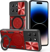 Heavy Duty Protective Cover For Motorola Moto G56 G86 Case With Ring Stand Holder Lens Protection Fundas Coque Capa Motorola Moto G56 red
