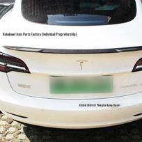 Aukštos kokybės anglies pluošto galinio spoilerio komplektas 2019-2024 m. Tesla Model 3 Unfinished gray